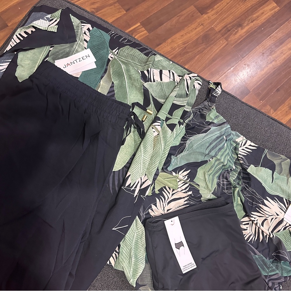 Tankini set with matching palazzo pants